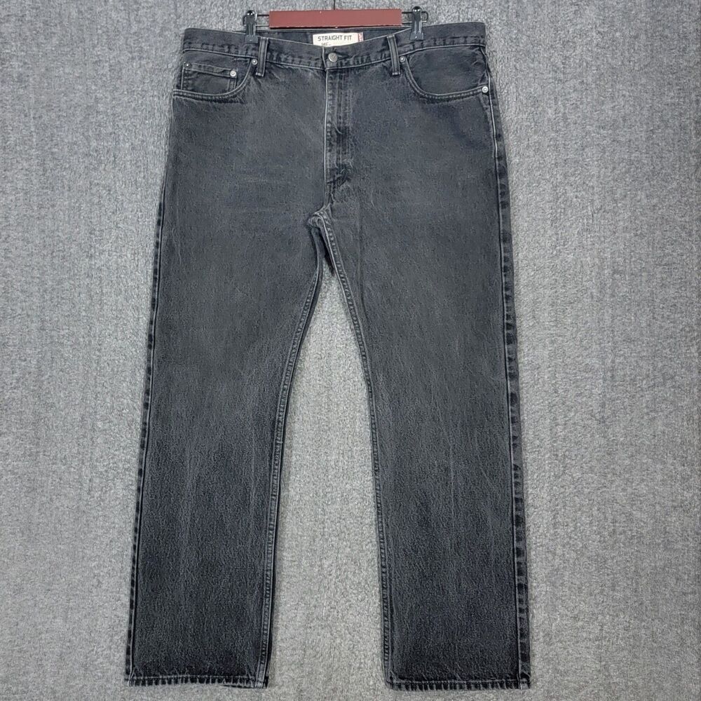 Vintage Levis 505 Jeans Mens 40x32 Black Regular Fit Straight Leg Black Batwing